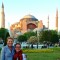 two people in front of the Hagia Sophia